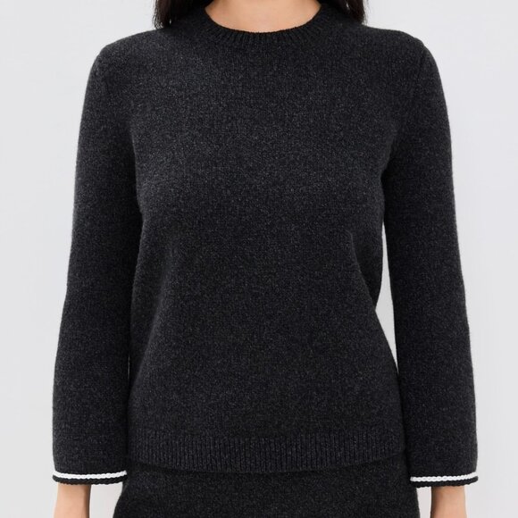 Theory Tweed Knit Pullover Top, Midweight Sweater, Crew Neck, Long Sleeve Sz S - Picture 3 of 12